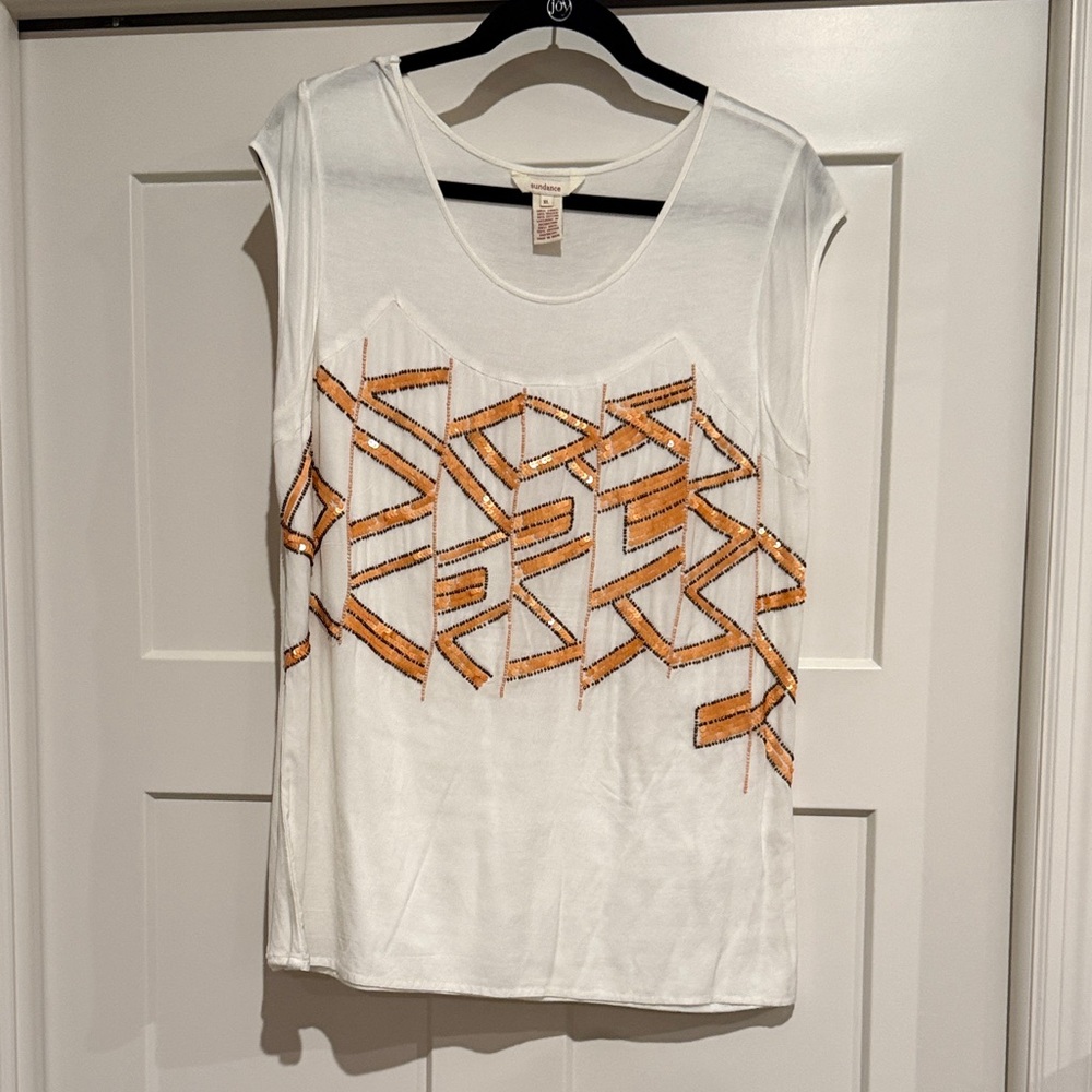 Sundance Women's Classic White Short Sleeve Top - Picture 2 of 4